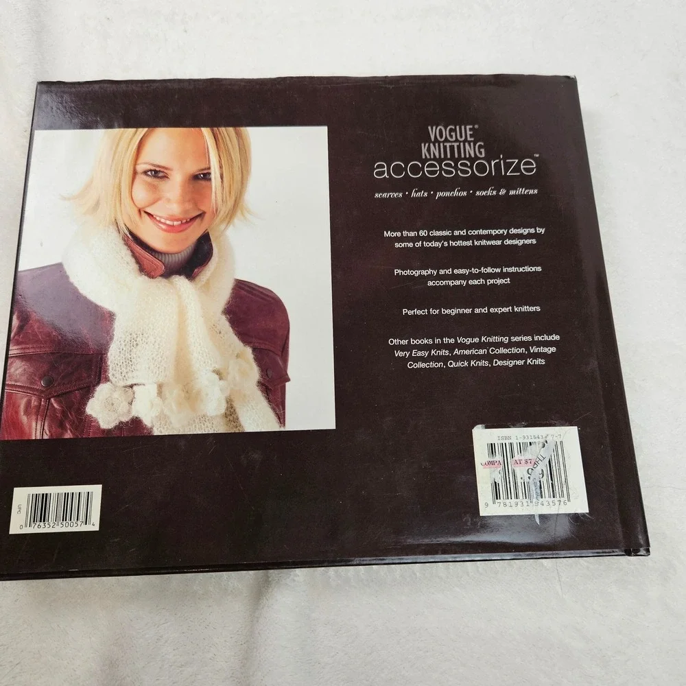Vogue Knitting Accessorize Hardcover Pattern Book Scarves Hats Socks Mittens